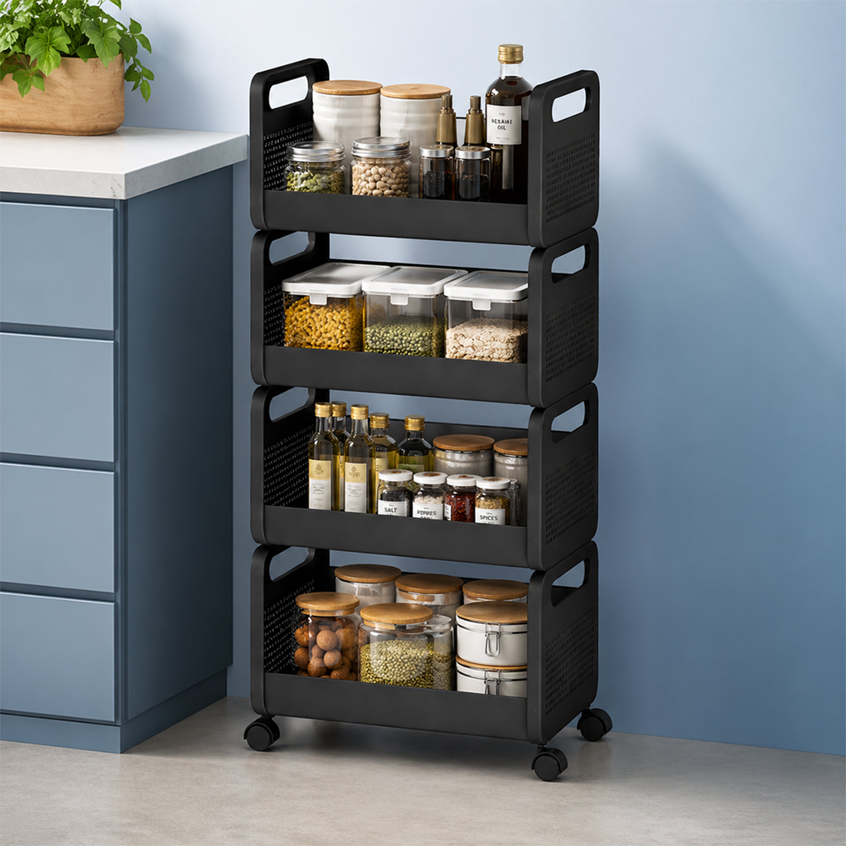 Smart Storage Trolley: The Secret to an Effortless and Clutter-Free Kitchen