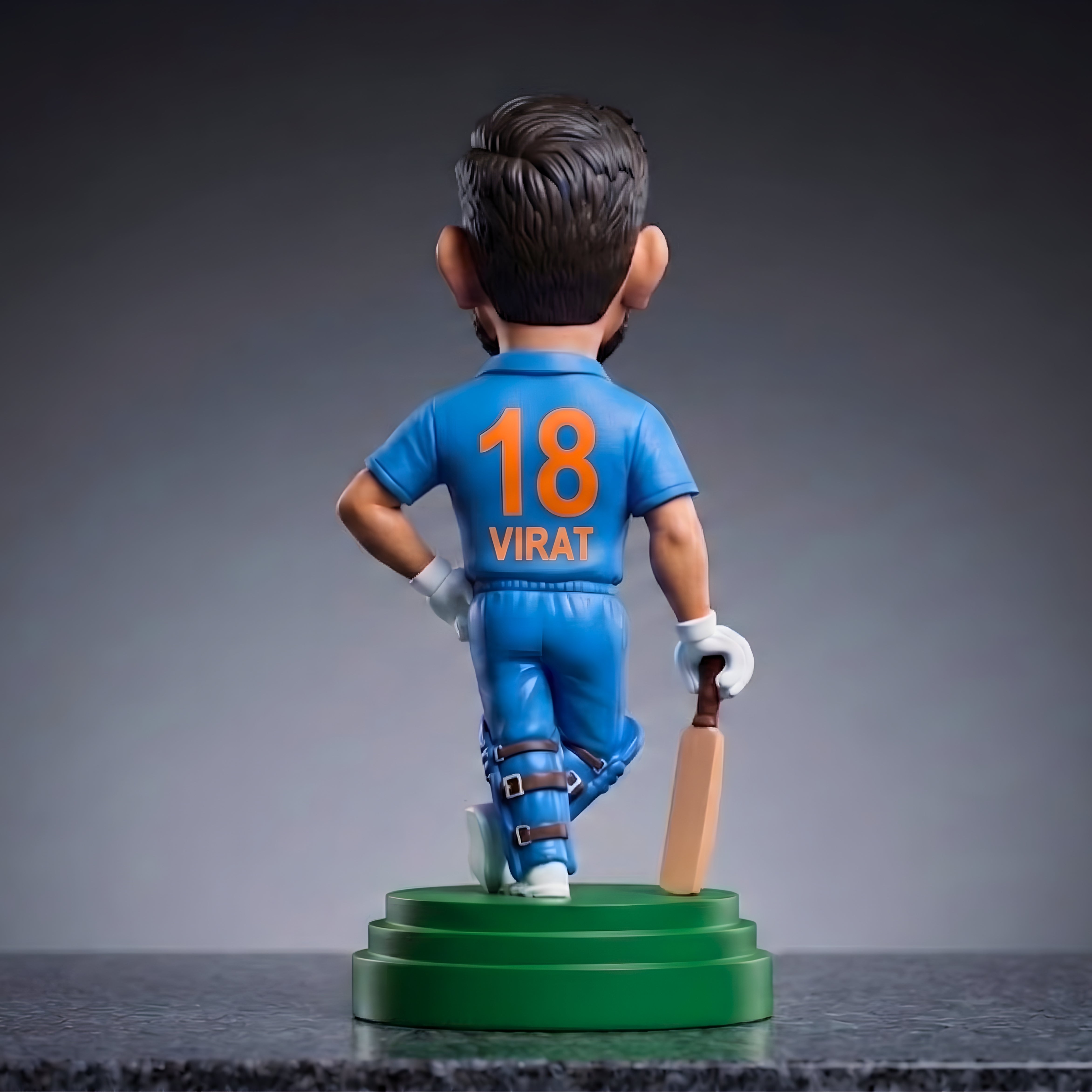 Cricket Player Figurine (Virat Style) | Indian Cricket Fan Collectible Showpiece | Mini Statue for Home Decor & Gift