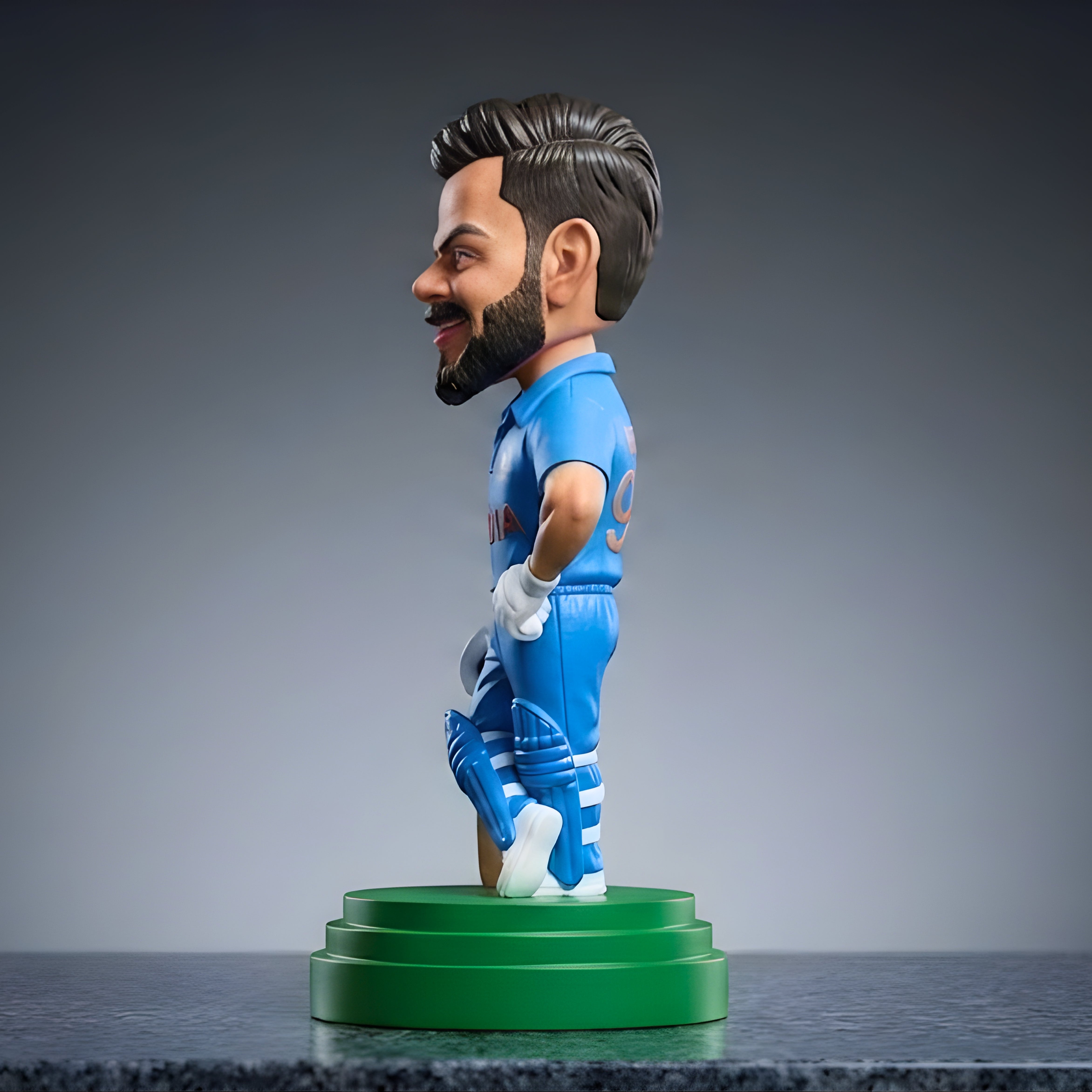Cricket Player Figurine (Virat Style) | Indian Cricket Fan Collectible Showpiece | Mini Statue for Home Decor & Gift