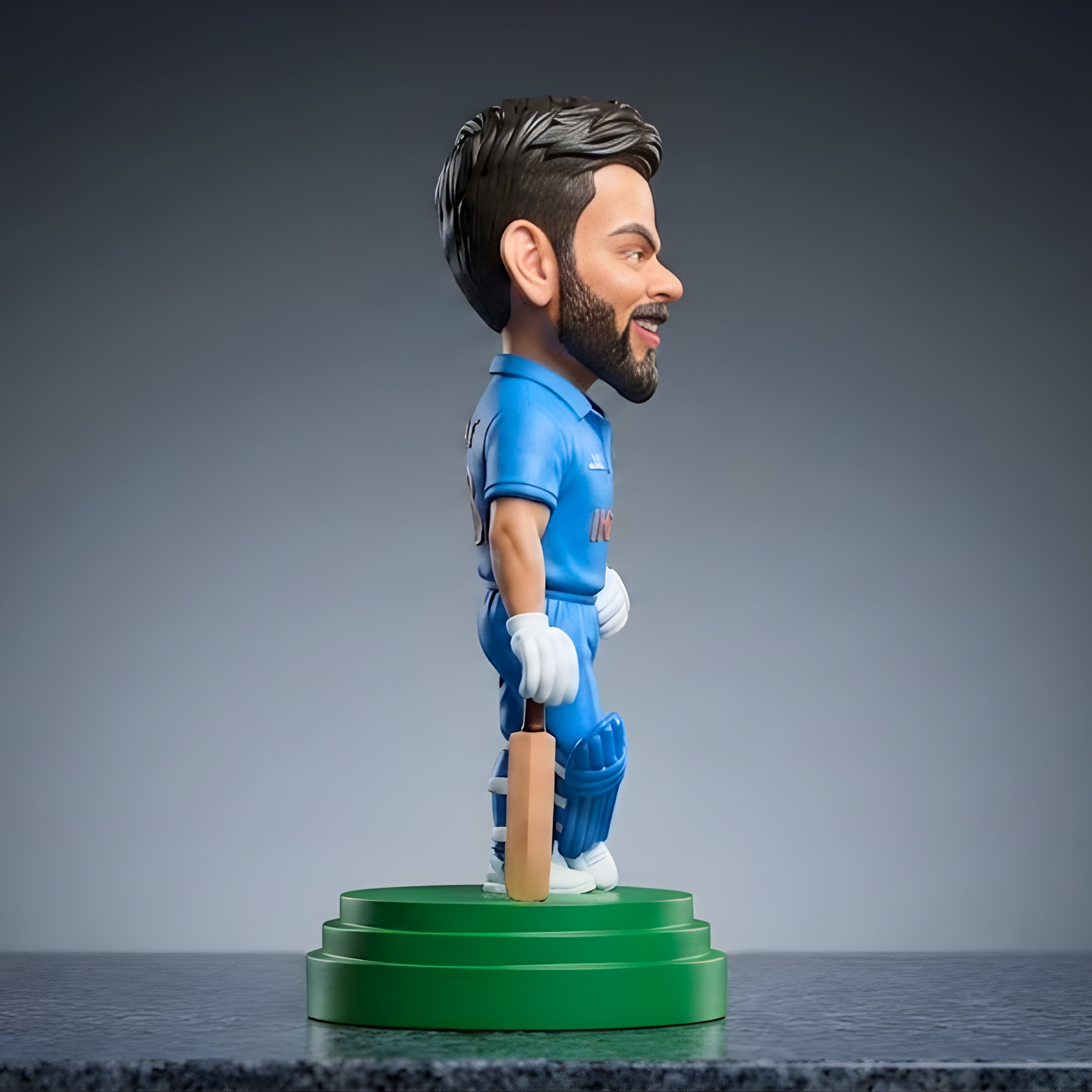 Cricket Player Figurine (Virat Style) | Indian Cricket Fan Collectible Showpiece | Mini Statue for Home Decor & Gift