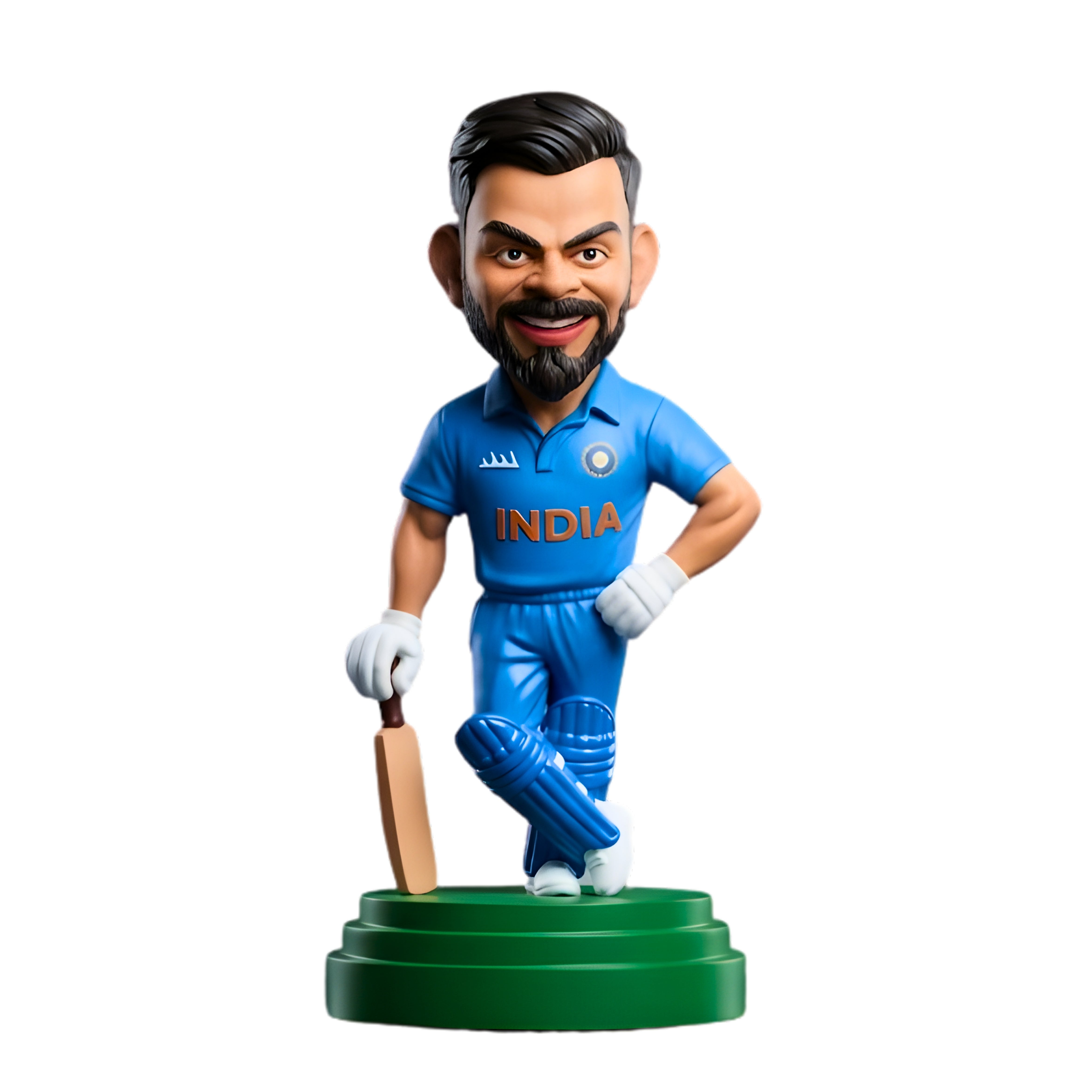 Cricket Player Figurine (Virat Style) | Indian Cricket Fan Collectible Showpiece | Mini Statue for Home Decor & Gift